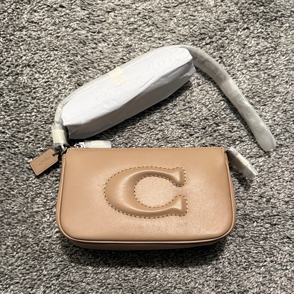 Coach Taupe Leather Wristlet